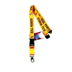 Georgia Tech Yellow Jackets Lanyard 2-Side Lob Detachable Keychain NCAA Official - Picture 1 of 2