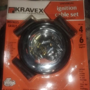 VINTAGE Kravex Universal ignition 6Cyl /4 cyl Plug Wire set Solid Core Copper - Picture 1 of 11