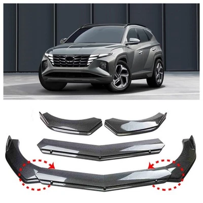 For Hyundai Tucson 2005-2024 Carbon Fiber Front Bumper Lip Spoiler Splitter Kit Foto 1 de 4