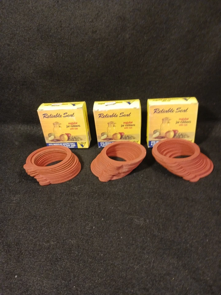 4 Boxes of 12 Viceroy RELIABLE Seal Regular Canning Jar Rubbers With Tab