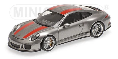 Minichamps 410066222 1/43 PORSCHE 911 R 2016 Argento Con / Red Strisce Limitata - Immagine 1 di 4