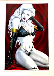 LADY DEATH EXCLUSIVE COFFIN SIGNED LIMITED EDITION ART PRINT COA NM+ - Picture 1 of 3