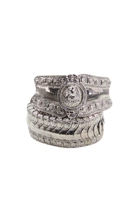 Cinturón clásico plateado Judith Leiber para mujer cadena de gancho y ojo de metal talla 28 Foto 1 de 4