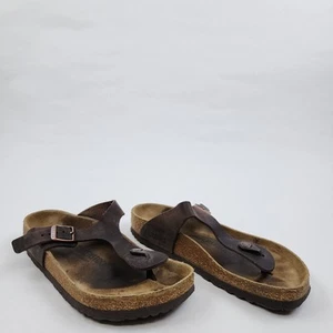 DAMEN BIRKENSTOCK GIZEH BIRKO-FLOR SANDALEN geöltes Leder braun Wildleder Größe 39 L8 - Bild 1 von 12