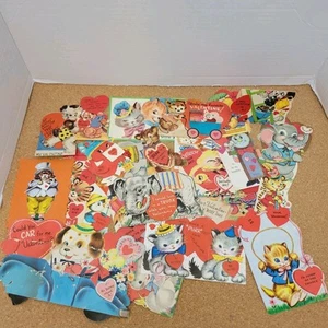 Lote de 27 tarjetas de felicitación coleccionables de San Valentín de colección juego de 2 tarjetas troqueladas de animales - Imagen 1 de 7