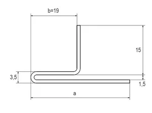 Einfassprofil 2 Klemmprofil Spalt 1,5mm L= 2000 mm Edelstahl 1.4301 gebürst K320 - Bild 1 von 2
