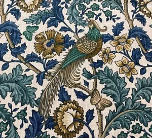 Tapicería ciega romana de tela de algodón Madox Morris para pájaro azulado - Imagen 1 de 5