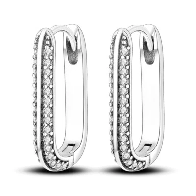 MULA Original U Form Hoop Ohrringe AAA CZ Für Frauen Schmuck 925 Sterling Silber - Bild 1 von 4