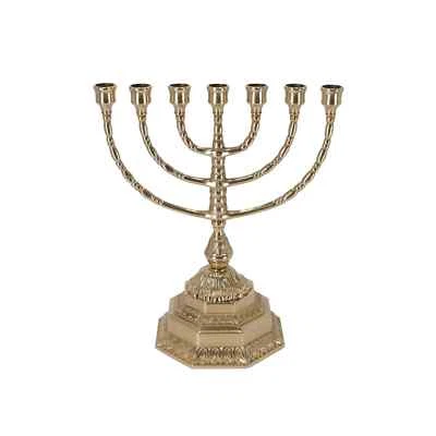 Chandelier Hébraïque En Laiton Pour Célébration Eucharistique 7 BRAS Liturgique - Photo 1/4