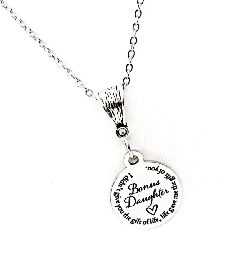 Collar Hija Bonus, Regalo Hija Enamorada, Regalo Hijastra, No Didn’t Give Foto 1 de 1