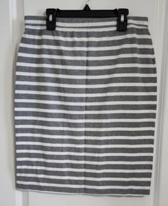 Sonoma Striped Gray/White Skirt Size Medium  - Picture 1 of 3