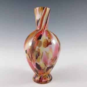 Czech / Bohemian Vintage Multicoloured Spatter Glass Vase - Picture 1 of 7