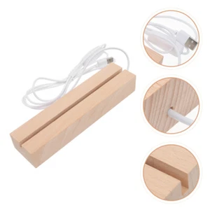 Table Lamp Base Lighted Wood Display Base Nursery Night Lamp Wood Lamp Holder - Picture 1 of 12