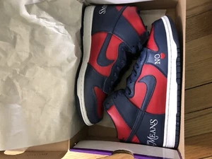 Nike SB Dunk High X Supreme By Any Means Navy/Red DS Size 10 - Picture 1 of 12