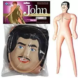 Bambola soffiabile John maschio gonfiabile alta 60" addio al nubilato festa gag regalo - Foto 1 di 1