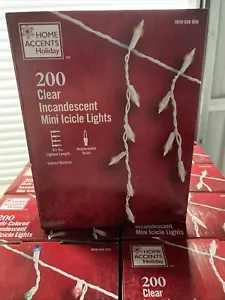 Home Accents 200 Mini Icicle Lights Clear White Wire Wedding Christmas Holiday - Picture 1 of 1