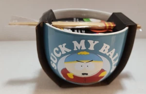 South Park Cartman Suck My Balls Cuenco de cerámica con palillos 20 OZ nuevo - Imagen 1 de 7