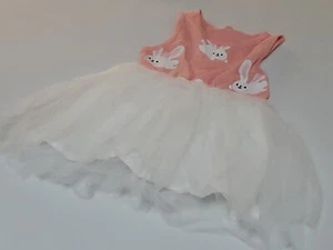 One Piece Girls Easter Bunny Tank Top Tutu Dress Costume, Sz 110 Cm - Picture 1 of 3
