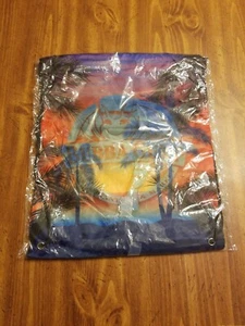 Setting Sun on Palm Trees drawstring Back Sack Bubba Gump Shrimp Co black/blue - Picture 1 of 3