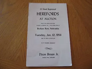 HEREFORDS BEI AUKTION PROSPEKT (DIXON BROWN JR) (GEBROCHENER SCHLEIFE, NEB) 10. JANUAR 1956 - Bild 1 von 5