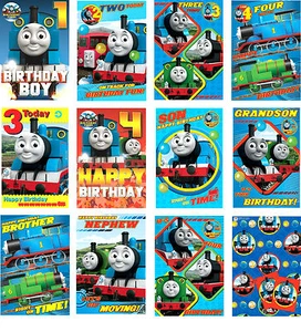 THOMAS AND FRIENDS Happy Birthday Cards Greetings or Gift Wrap Son Brother Ages - Picture 1 of 18