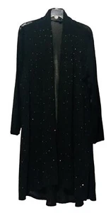 Open-Front Mesh Cardigan With Sparkle Accents Slim Factor By Investments XL - Picture 1 of 6