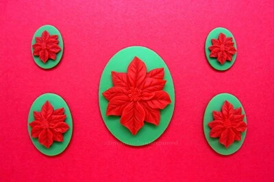 Juego de 5 manualidades CAMEO NAVIDAD CAMAFEO bisutería bisutería verde rojo (3 tallas) Foto 1 de 4