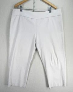 White Trousers Alfani Pants High Waist Casual Cropped Stretch Plus Size UK 22 - Picture 1 of 5
