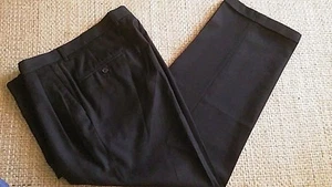 Herren Hose SK berühmte Marke Poly Wolle schwarz Gr. 36/38 J15 Plissee vorne  - Bild 1 von 9