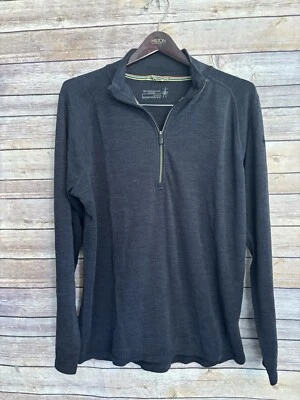 Smartwool Men's Hudson Trail Fleece Half Zip Sweater Charcoal Grey Size Large - Image 1 of 4