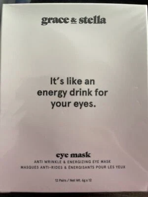 NIB Grace & Stella Anti Wrinkle Energizing GOLD Under Eye Mask SEALED 12 Pairs! - Image 1 of 2