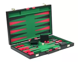 Vegas Type tournament Backgammon set18" Complete with coordinated Game Parts - Picture 1 of 7