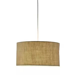 Adesso Harvest 1-Light Burlap Drum Pendant - Picture 1 of 3