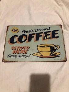 Coffee aluminium sign vintage - Picture 1 of 3