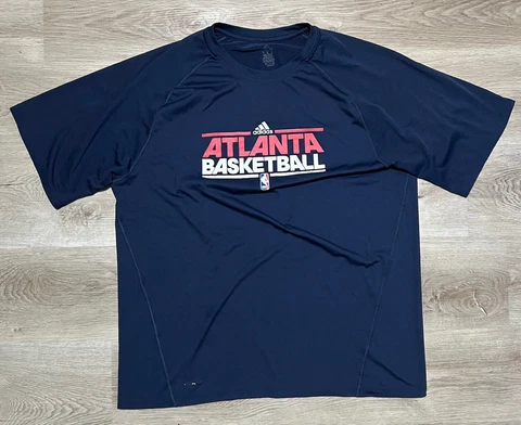 Atlanta Hawks Basketball Adidas Tshirt Adult XL Extra Large Blue Mens Cover