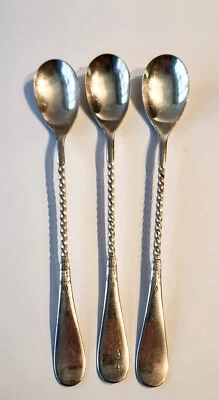 3 cucharas antiguas de 7,25" con mango giratorio Windsor Silver Co de 1800 M&B Foto 1 de 4