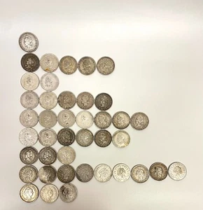 Lot of 41 Silver Coins 1000 REIS Brazil Silver Coins 1906-1913 - Picture 1 of 2
