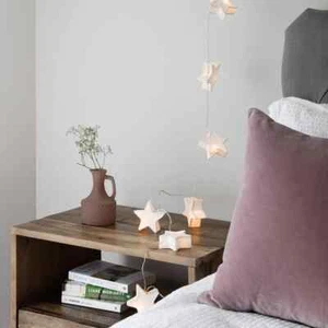 10 Star Paper Lantern Battery Operated LED Bedroom Fairy String Lights - Picture 1 of 6