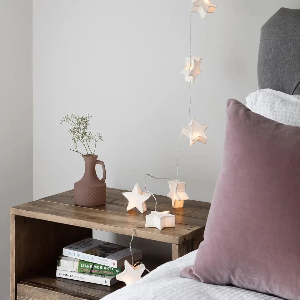 10 Star Paper Lantern Battery Operated LED Bedroom  Fairy String Lights - Image 1 of 4