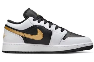 Jordan 1 Low Gold Swoosh (GS) Sz 5Y NWB - Picture 1 of 7