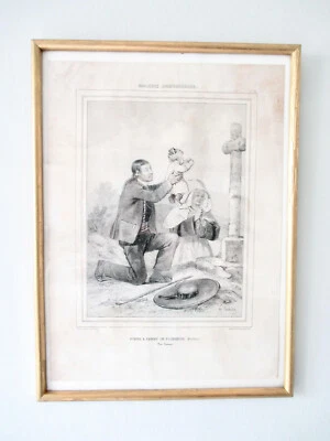 Galerie Armoricaine Lithographie Hippolyte Lalaisse. Homme et Femme de Ploemeur - Photo 1/3