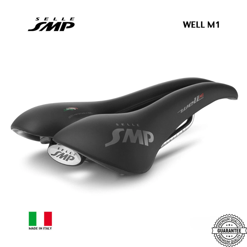 Asiento de bicicleta dividido Selle SMP WELL M1 Saddle Road MTB: NEGRO - ¡HECHO EN iTALY! Foto 1 de 4