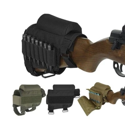 Tactical Butt Stock Cheek Rest Rifle Ammo Pouch 7 Shells Holder 300.308 wigmag - Image 1 of 4