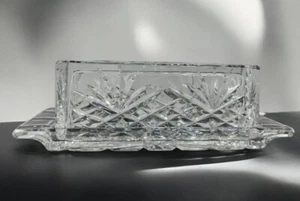 VINTAGE Kristall Butterdose Godinger ANANAS Klarglas Shannon Deckel - Bild 1 von 10