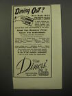 1950 The Diners' Club Credit Card Ad - Dining out?
