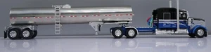 DCP BLUE WHITE KENWORTH W900L SHOW PARTS SILVER POLISHED BRENNER TANKER 60-2082 - Picture 1 of 3