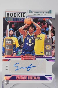 2024-25 Panini Silhouette Enrique Freeman Rookie Season Ticket Stub Auto Jersey# - Picture 1 of 2