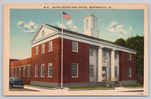 Martinsville Virginia USA Postamt Straßenansicht Leinen Postkarte - Bild 1 von 2