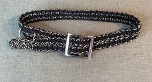 Collar para perro Paracord 29" pulgadas largo hebilla de cinturón estilo herrajes blanco y negro - Imagen 1 de 6