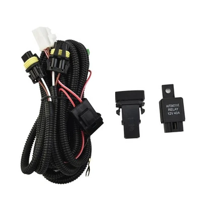 Car H11 Fog Light Wiring Harness LED Indicator Switch Button 12V 40A Parts - Image 1 of 4